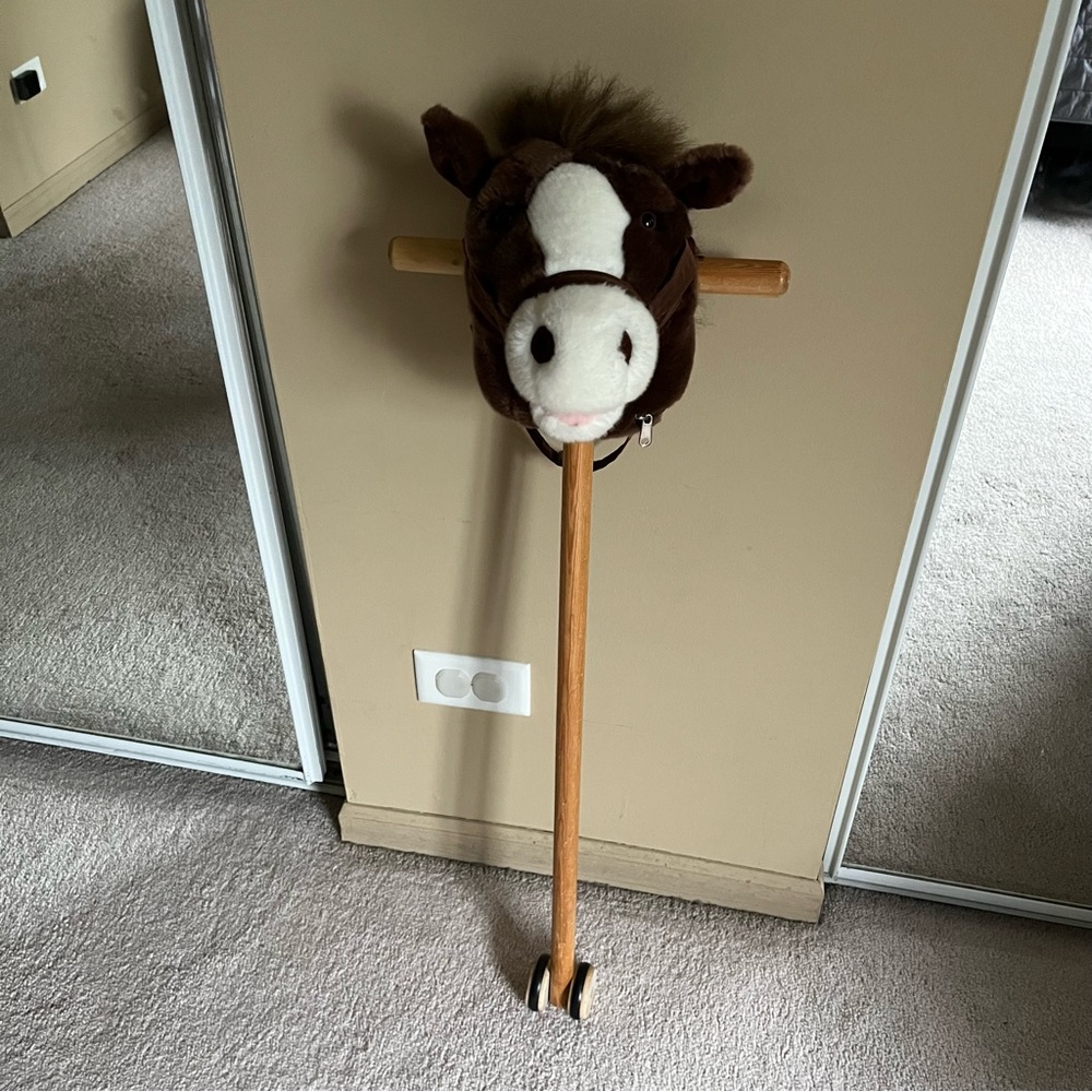 AURORA PRODUCTS People Pals Vintage Hobby Horse Wooden Stick See Description